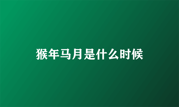 猴年马月是什么时候