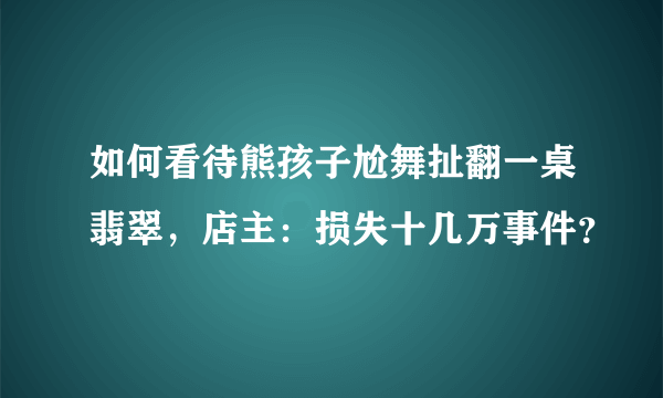 如何看待熊孩子尬舞扯翻一桌翡翠，店主：损失十几万事件？