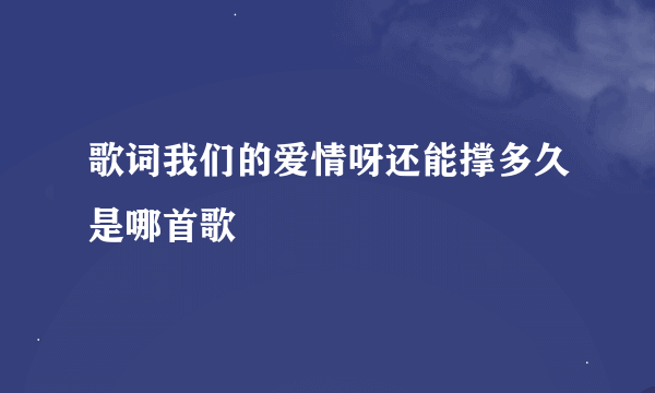 歌词我们的爱情呀还能撑多久是哪首歌