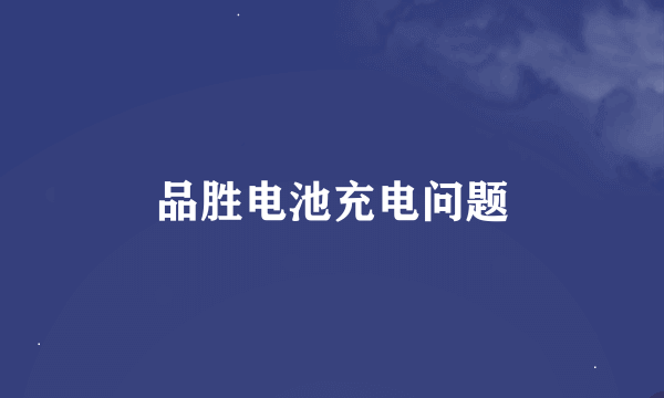 品胜电池充电问题
