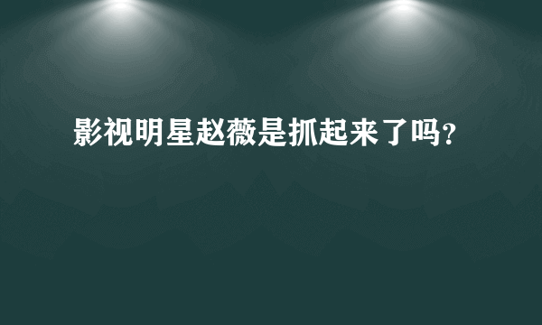 影视明星赵薇是抓起来了吗？