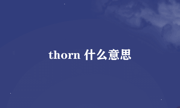 thorn 什么意思