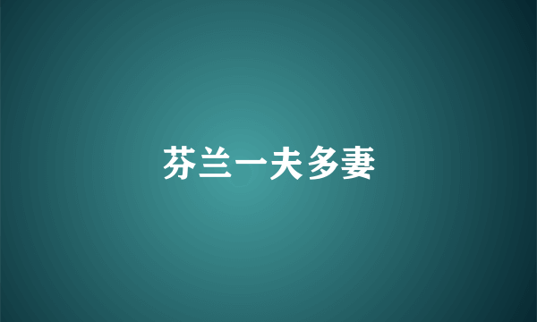 芬兰一夫多妻