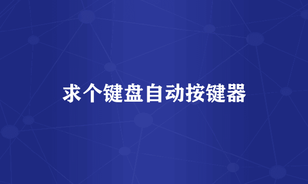 求个键盘自动按键器