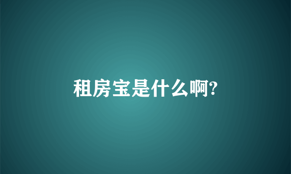 租房宝是什么啊?