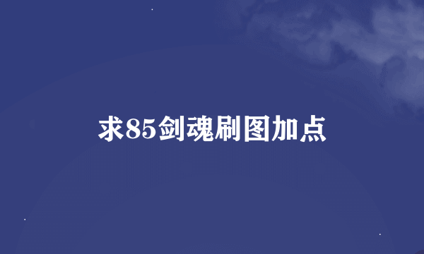求85剑魂刷图加点