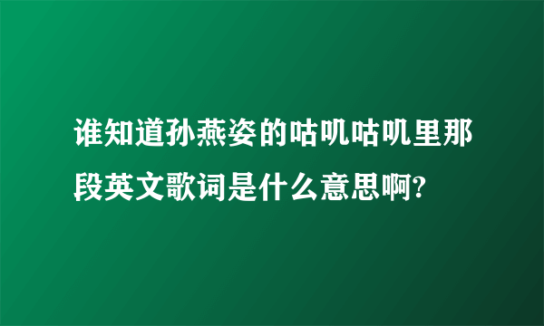 谁知道孙燕姿的咕叽咕叽里那段英文歌词是什么意思啊?