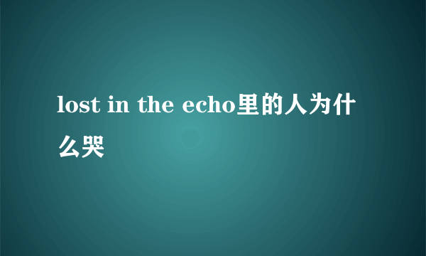 lost in the echo里的人为什么哭