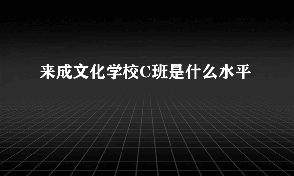 来成文化学校C班是什么水平