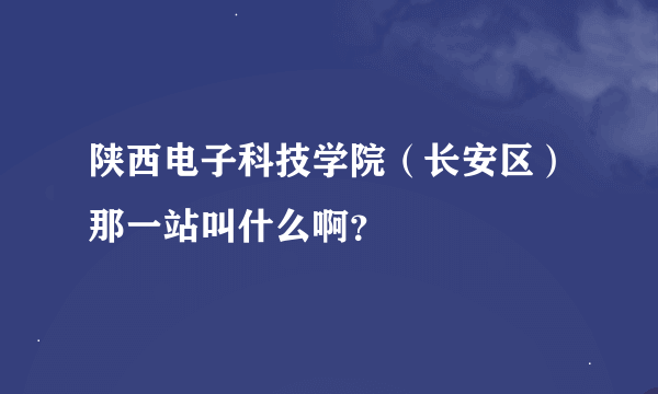 陕西电子科技学院（长安区）那一站叫什么啊？