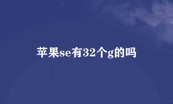 苹果se有32个g的吗