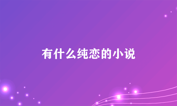 有什么纯恋的小说