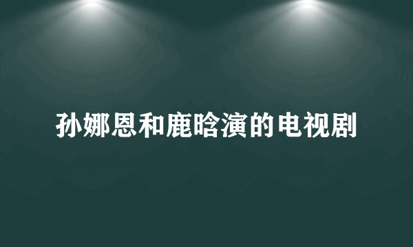 孙娜恩和鹿晗演的电视剧