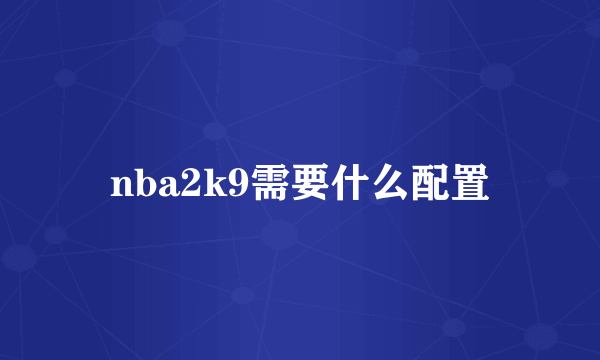 nba2k9需要什么配置