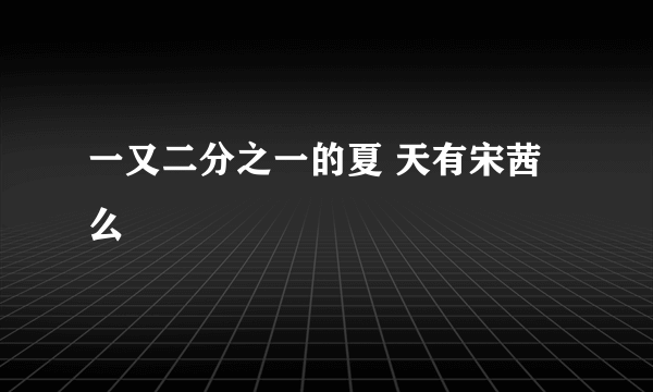 一又二分之一的夏 天有宋茜么