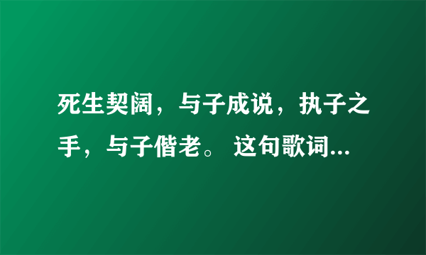 死生契阔，与子成说，执子之手，与子偕老。 这句歌词， 哪首歌里有？