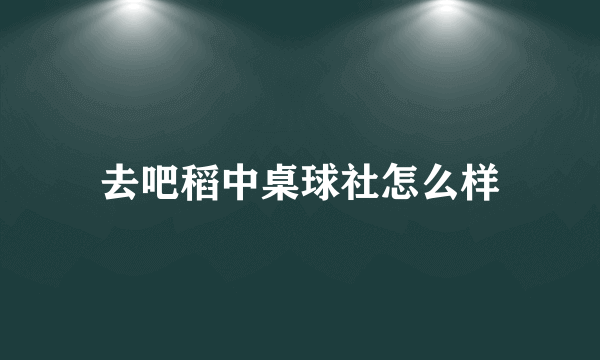 去吧稻中桌球社怎么样