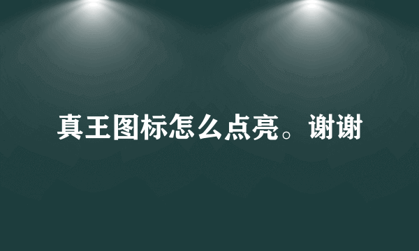 真王图标怎么点亮。谢谢