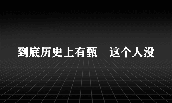 到底历史上有甄嬛这个人没