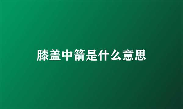 膝盖中箭是什么意思