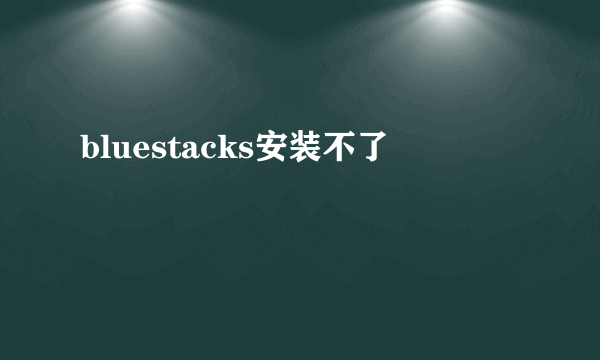 bluestacks安装不了