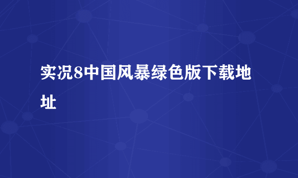 实况8中国风暴绿色版下载地址