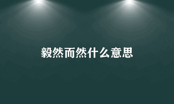 毅然而然什么意思