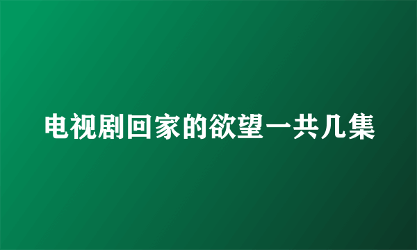 电视剧回家的欲望一共几集