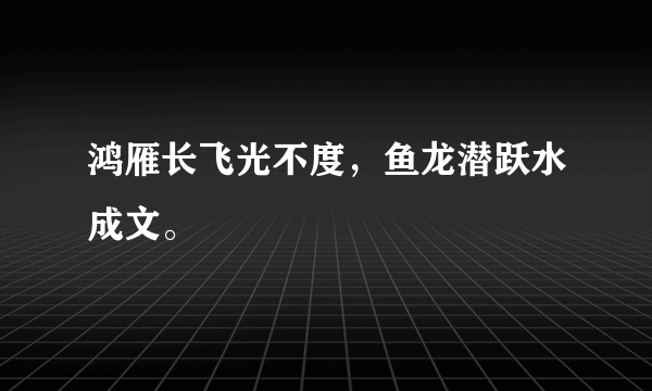 鸿雁长飞光不度，鱼龙潜跃水成文。