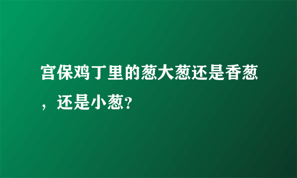 宫保鸡丁里的葱大葱还是香葱，还是小葱？