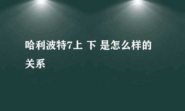哈利波特7上 下 是怎么样的 关系