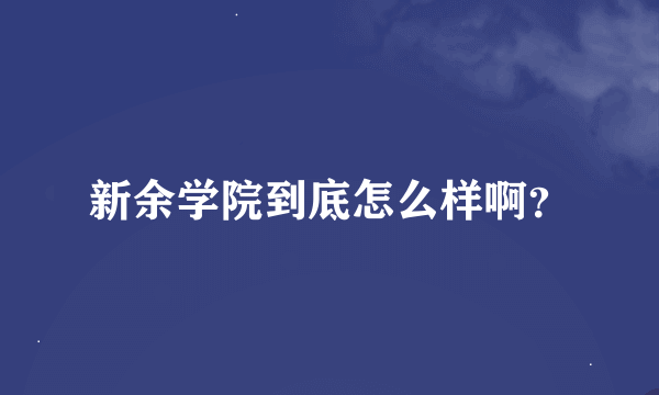 新余学院到底怎么样啊？