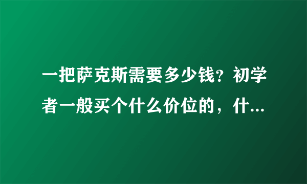 一把萨克斯需要多少钱？初学者一般买个什么价位的，什么牌子的就可以了？