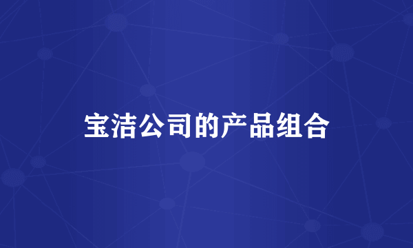 宝洁公司的产品组合