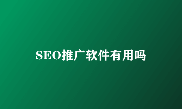 SEO推广软件有用吗