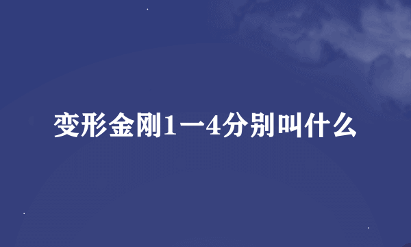 变形金刚1一4分别叫什么