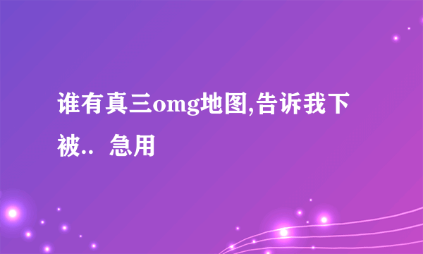 谁有真三omg地图,告诉我下被..  急用