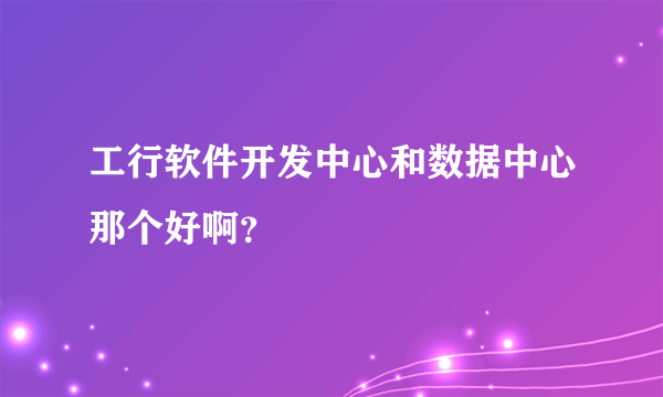 工行软件开发中心和数据中心那个好啊？