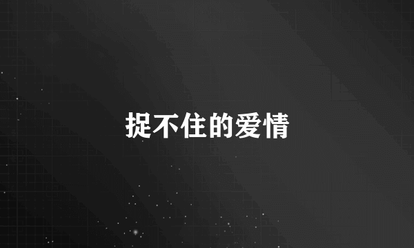 捉不住的爱情