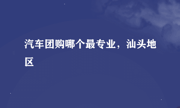 汽车团购哪个最专业，汕头地区