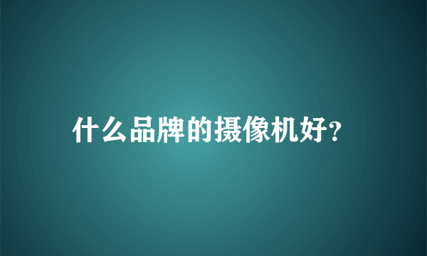 什么品牌的摄像机好？