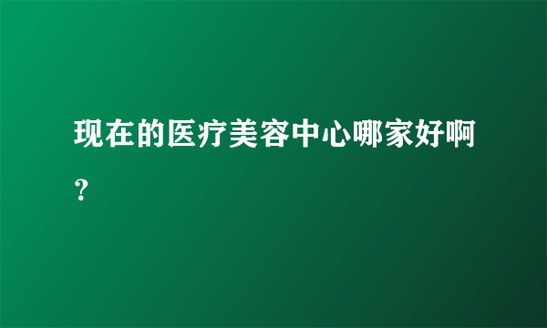 现在的医疗美容中心哪家好啊？