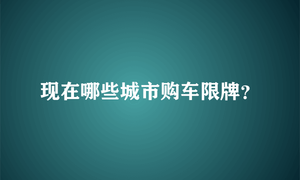 现在哪些城市购车限牌？