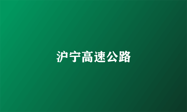 沪宁高速公路