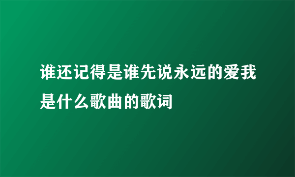 谁还记得是谁先说永远的爱我是什么歌曲的歌词