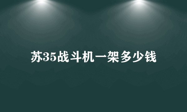 苏35战斗机一架多少钱