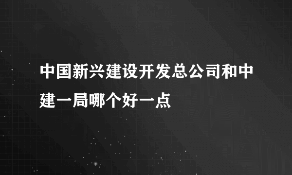 中国新兴建设开发总公司和中建一局哪个好一点