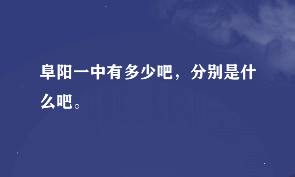 阜阳一中有多少吧，分别是什么吧。