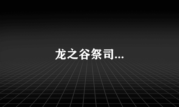 龙之谷祭司...