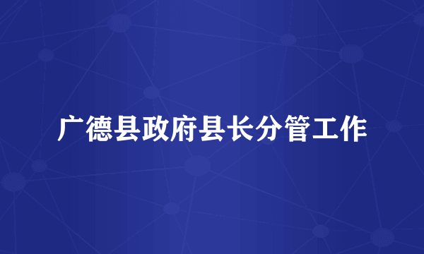 广德县政府县长分管工作